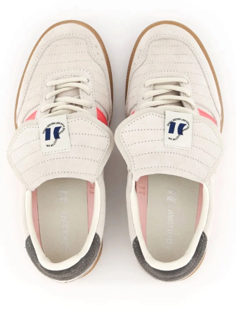 Coolway 8 Sneakers Silva-X Ice Pink Gray Suede Free People Extra Laces No Box